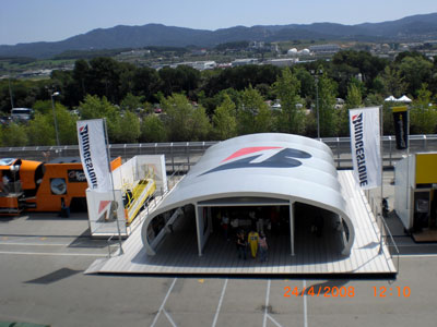 Zeltkonstruktion Formel1-Stand Bridgestone 2008
